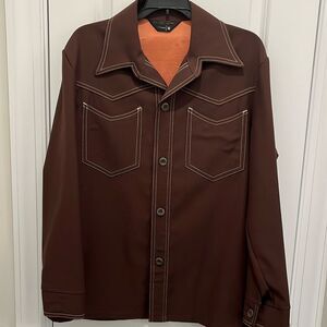 Vintage 1970's Brown JC Penney Western Style Leisure Suit Jacket M Disco Magic